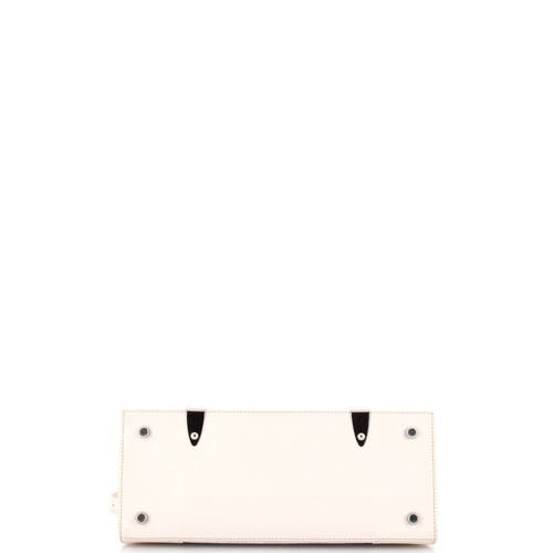 Pre-owned Goyard  Goyard Saigon Top Handle Bag Coated Canvas With Leather Pm In White