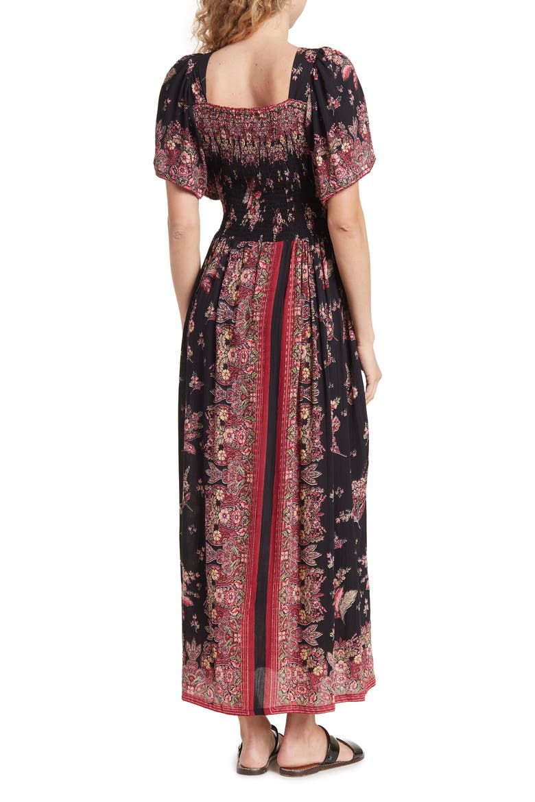 Wide Sleeve Maxi Dress, Alternate, color, BLACK