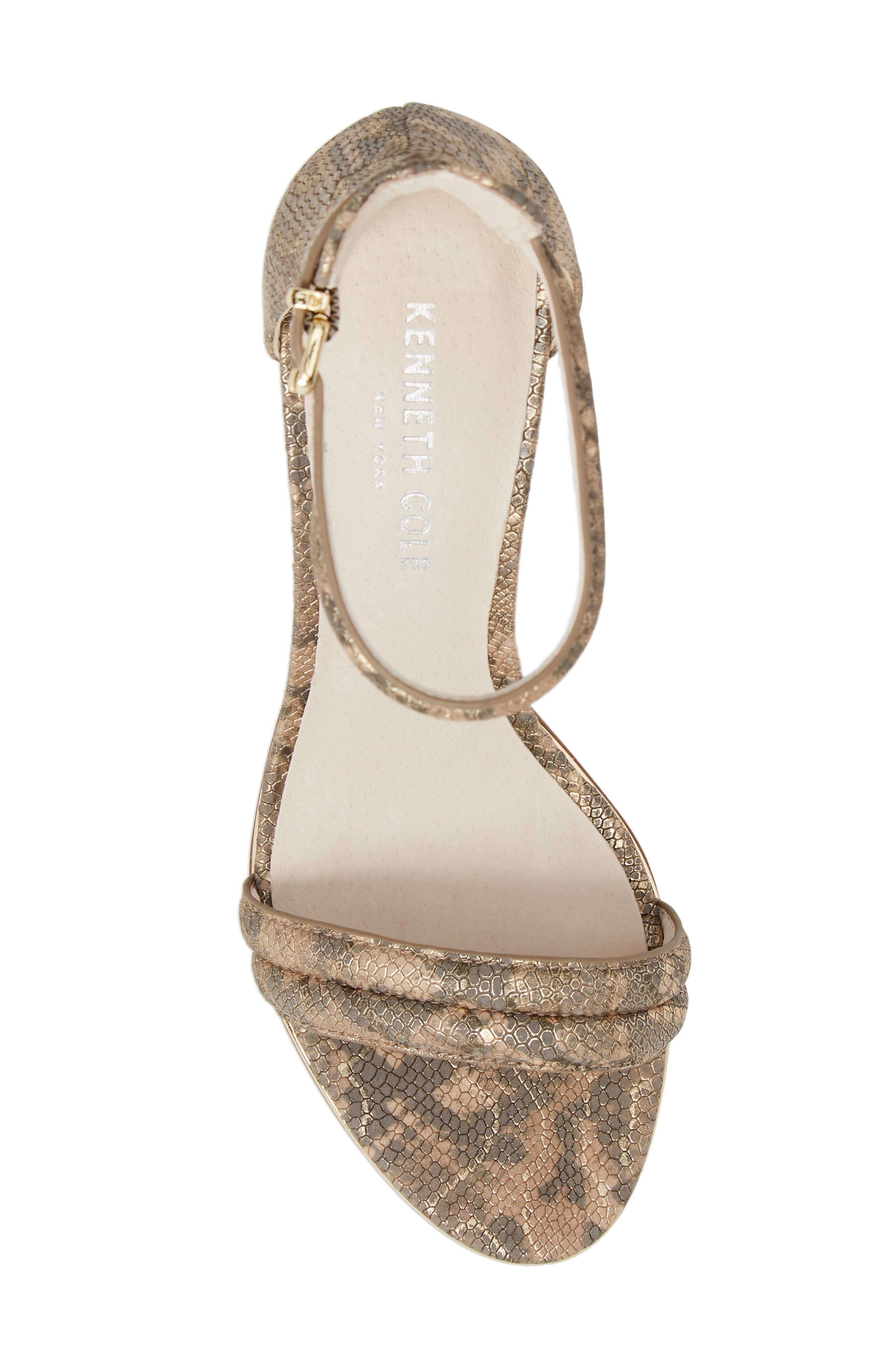'Lex' Ankle Strap Sandal, Alternate, color, TAUPE/ GOLD LEATHER