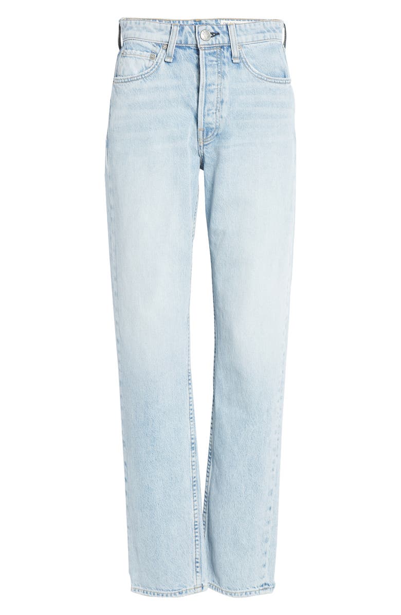 rag & bone Maya Frayed High Waist Slim Straight Leg Jeans, Alternate, color, Montauk