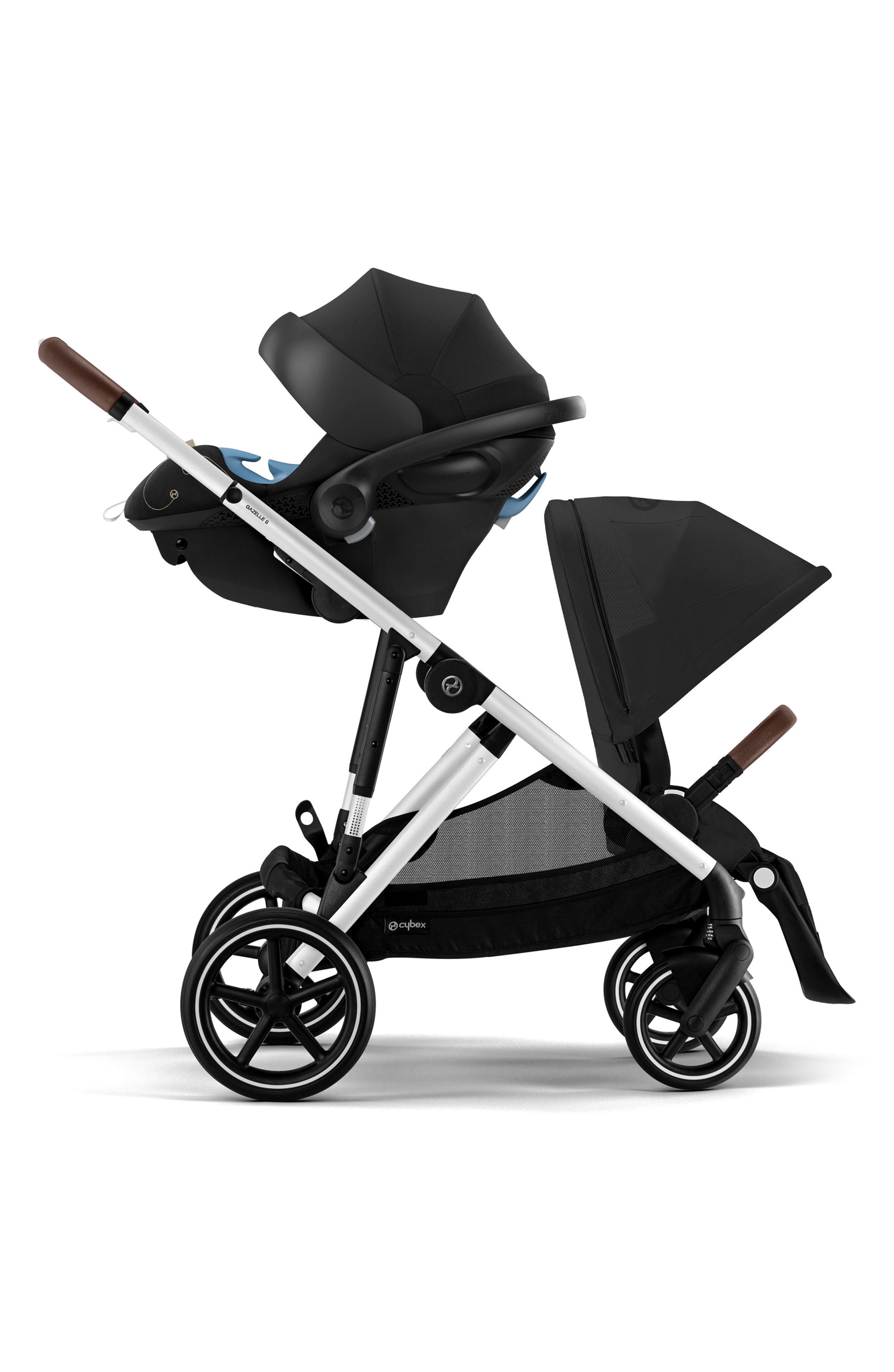 CYBEX Gazelle S & Aton G Stroller & Car Seat Travel System in Moon Black 