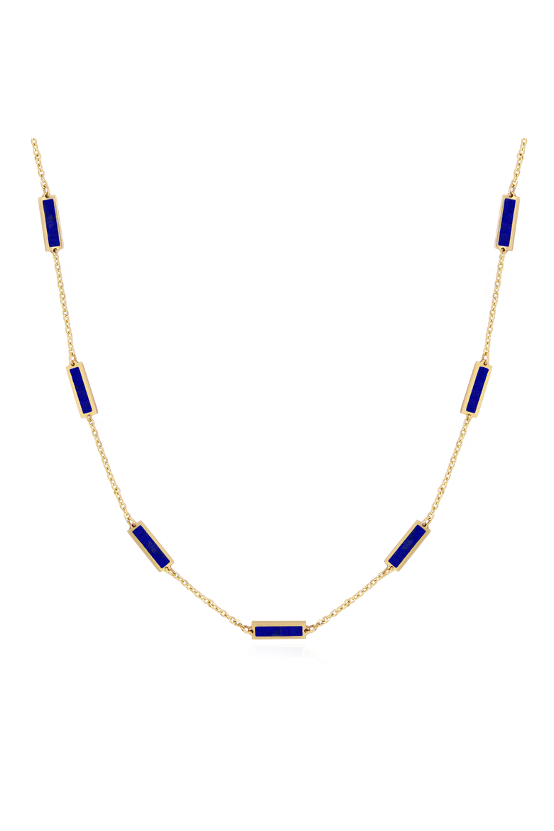 Lapis Bar Chain Necklace, Main, color, Blue