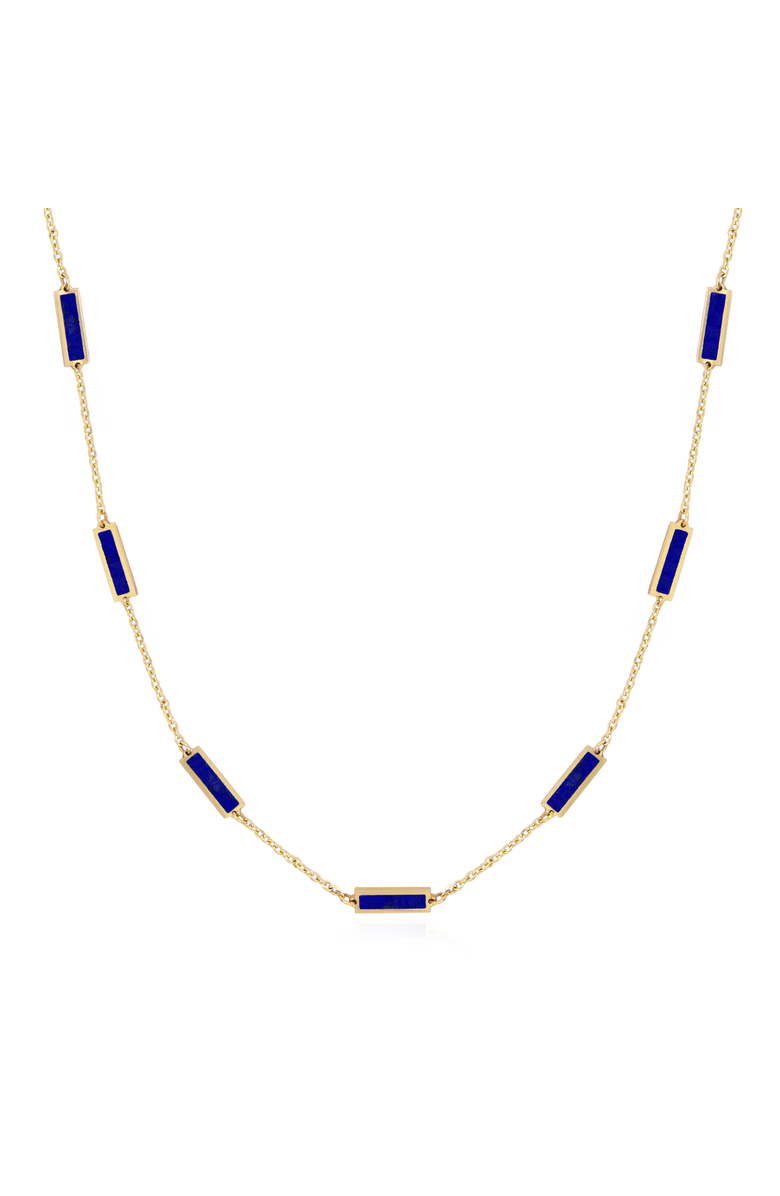 The Lovery Fine Jewelry Lapis Bar Chain Necklace, Main, color, Blue
