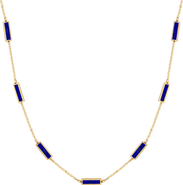 The Lovery Fine Jewelry Lapis Bar Chain Necklace