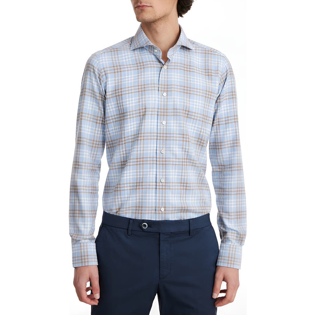 Emanuel Berg Ultra Soft Luxury Plaid Brushed Cotton Twill Dress Shirt