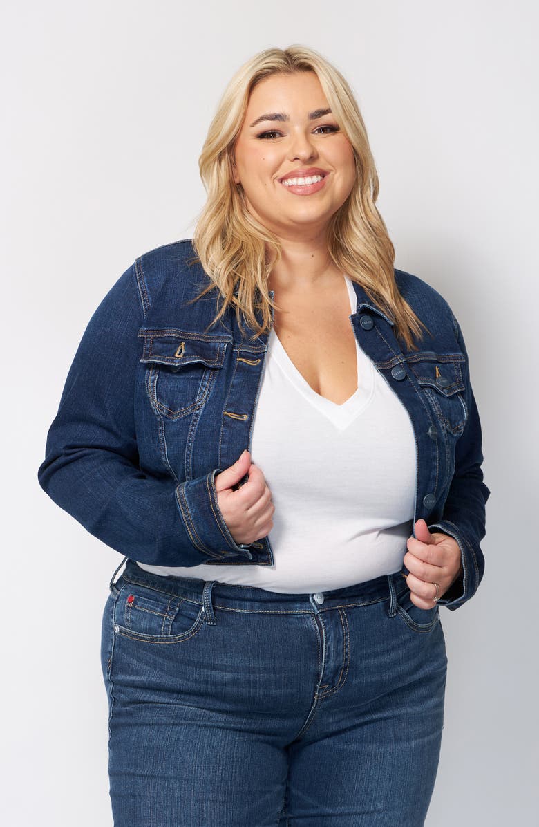 SLINK Jeans Crop Denim Jacket, Alternate, color, Wilma