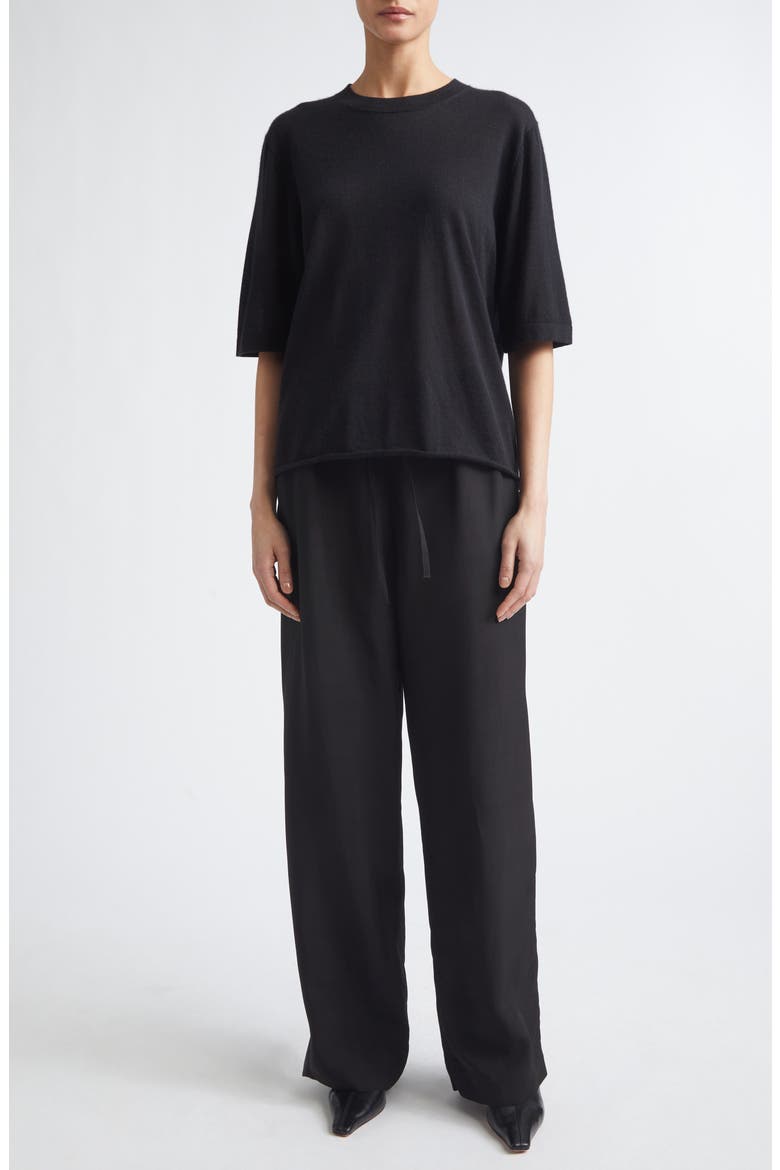 Nala Cashmere T-Shirt, Alternate, color, BLACK