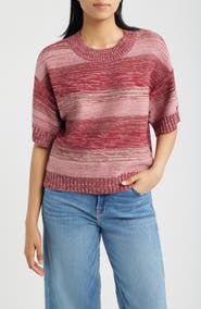 CITY BLUES Broome Melange Stripe Crewneck Sweater