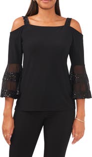 Chaus Cold Shoulder Bell Sleeve Top