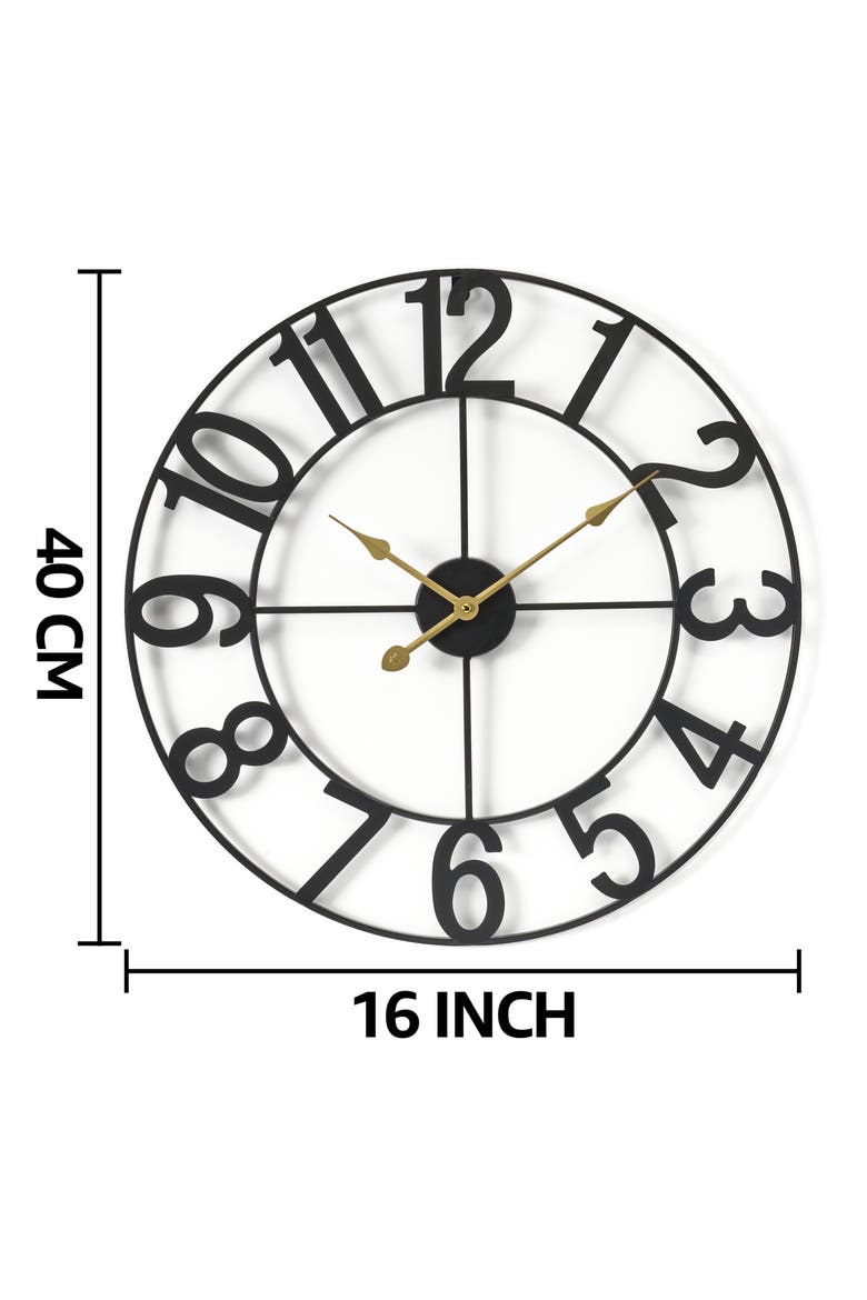 16-Inch Numeral Wall Clock, Alternate, color, BLACK