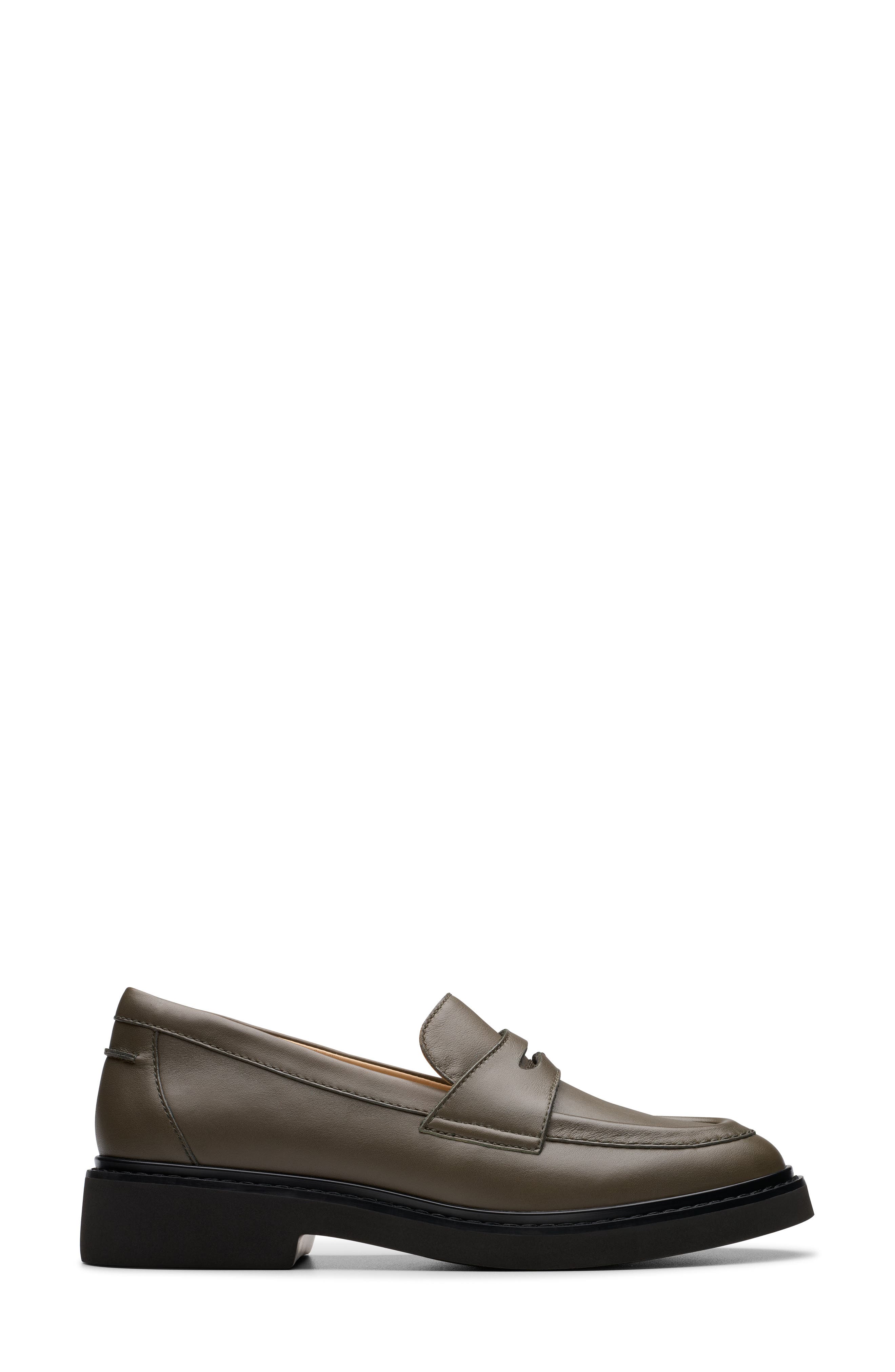 Splend Edge Penny Loafer, Alternate, color, DARK OLIVE LEA