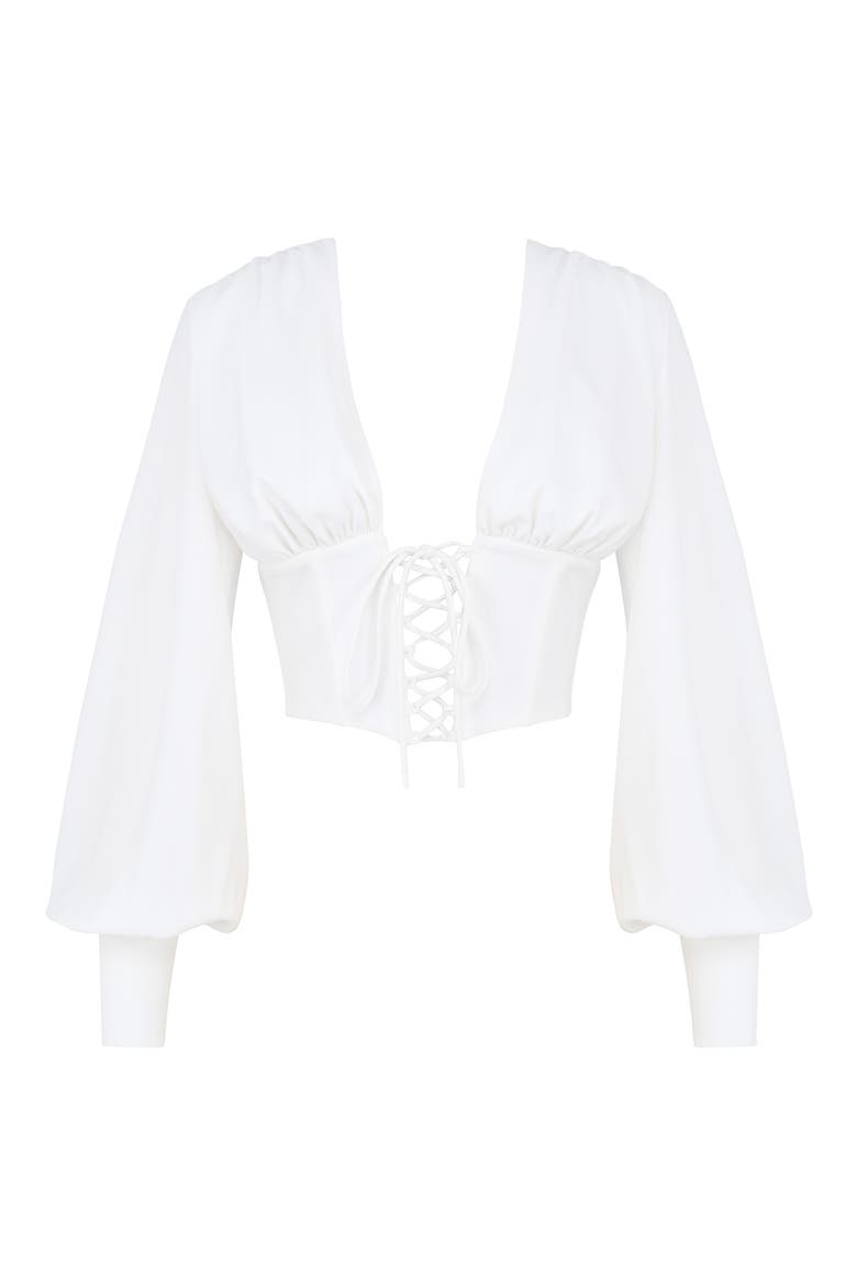 Lace Up Corset, Alternate, color, WHITE