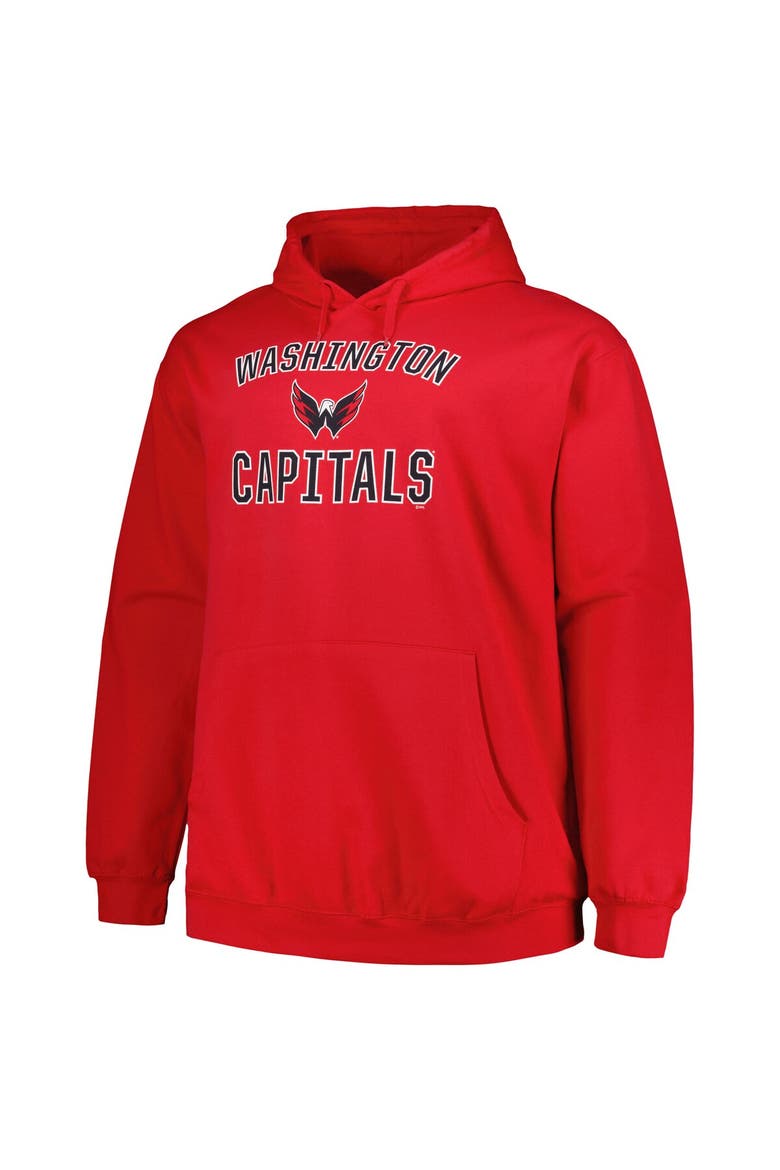 Men's Profile Red Washington Capitals Big & Tall Arch Over Logo Pullover Hoodie, Alternate, color, Red