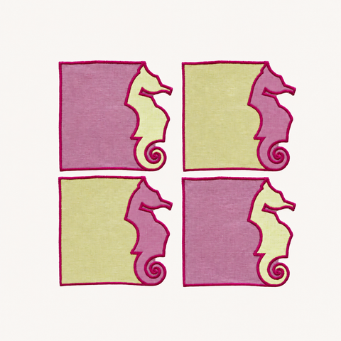 Seahorse Cocktail Napkin Set Of 4