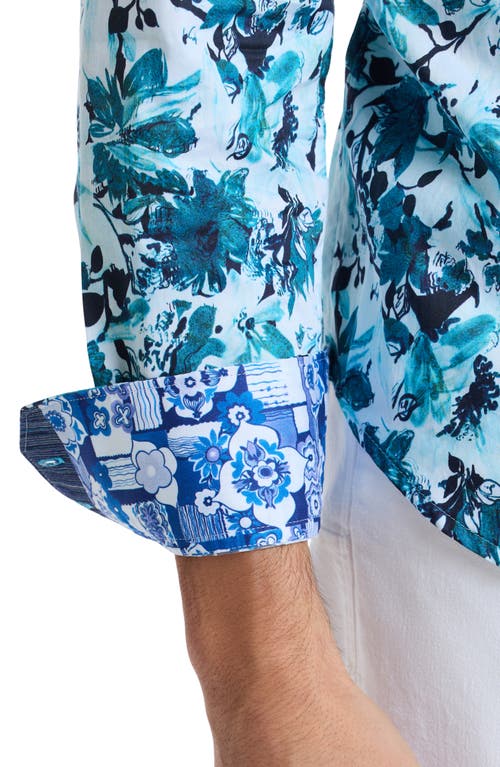 Robert Graham Miren Long Sleeve Button Down Shirt In Blue