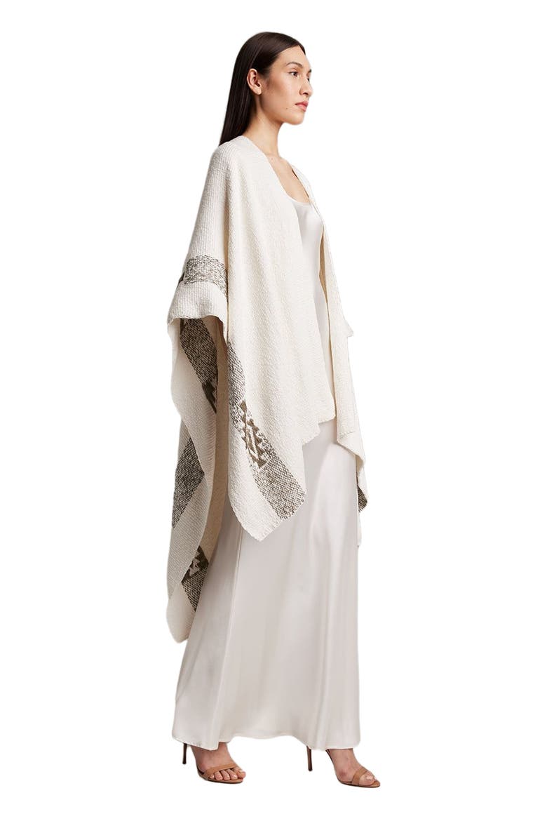Long Estrella Duster in Textured Cotton, Alternate, color, Ivory/Mink