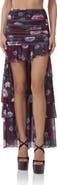AFRM Zarin Floral High-Low Mesh Skirt