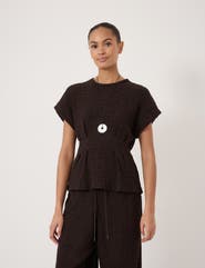 Hush Keira Textured Pleat Release Jersey Top