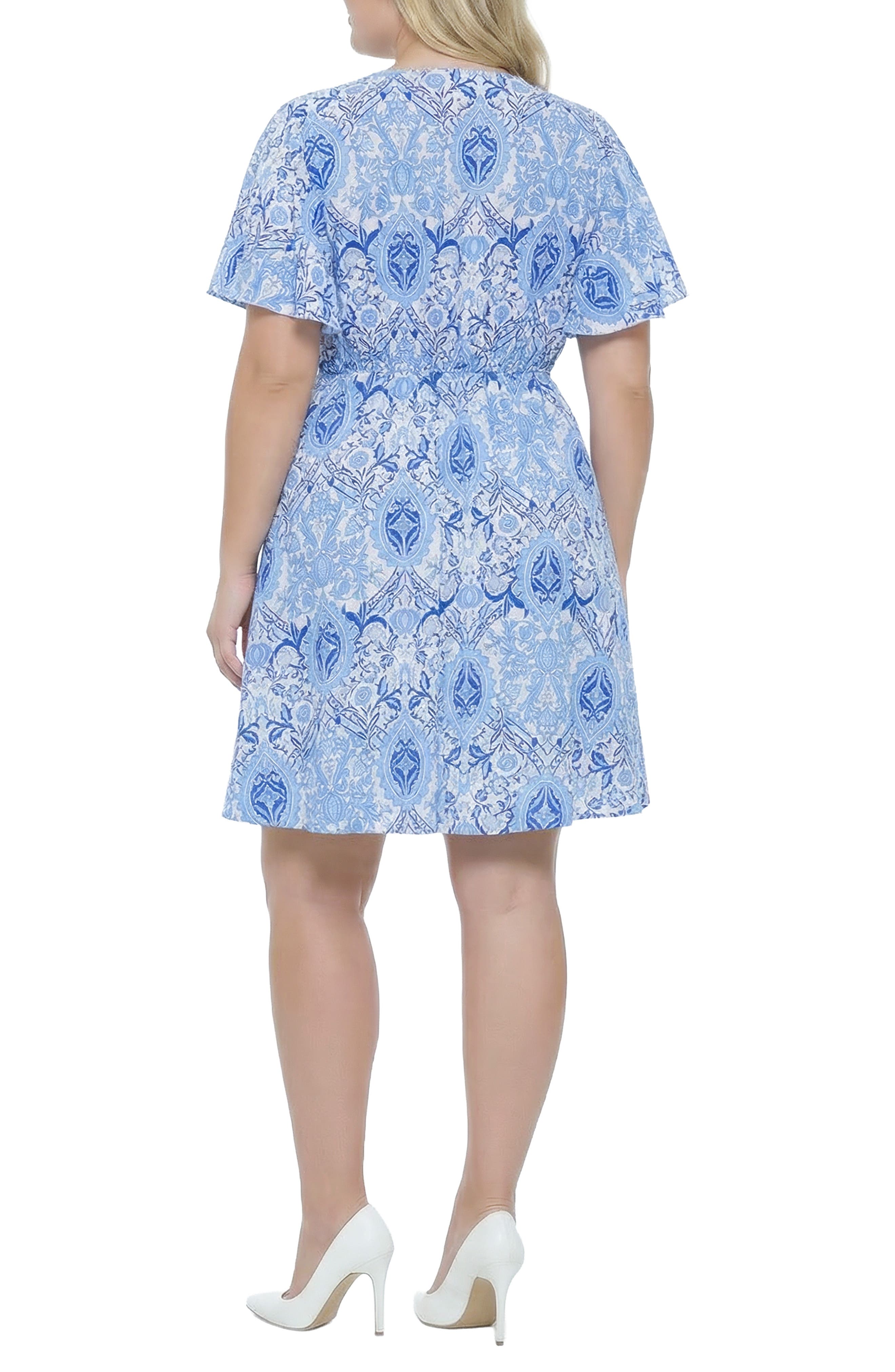 Floral Print Surplice Neck Dress - image 2