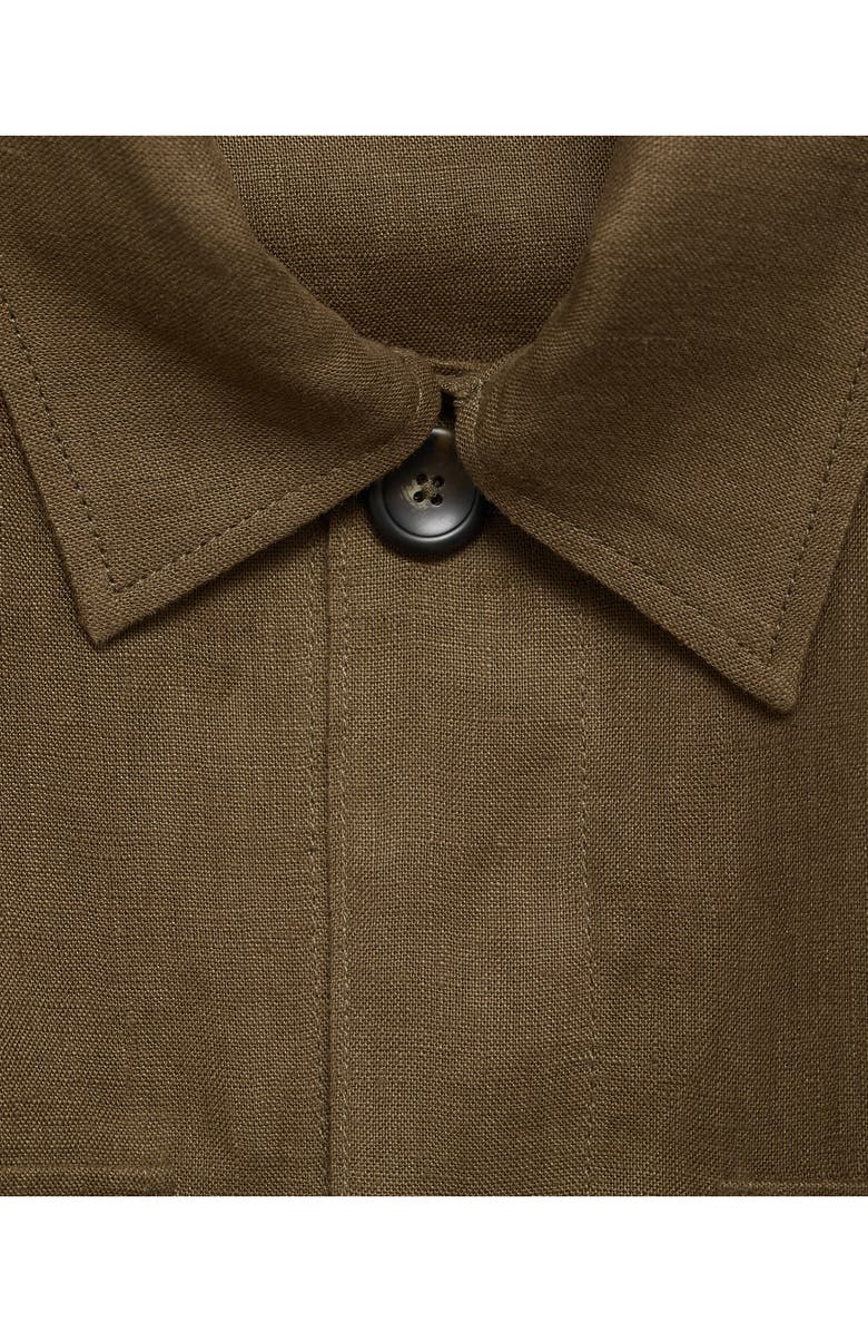 MANGO Linen Overshirt with Pockets, Alternate, color, 