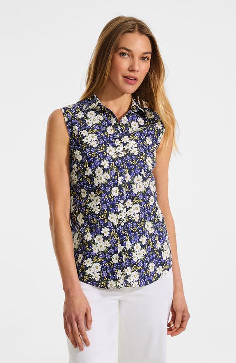 Sleeveless No Iron Shirt