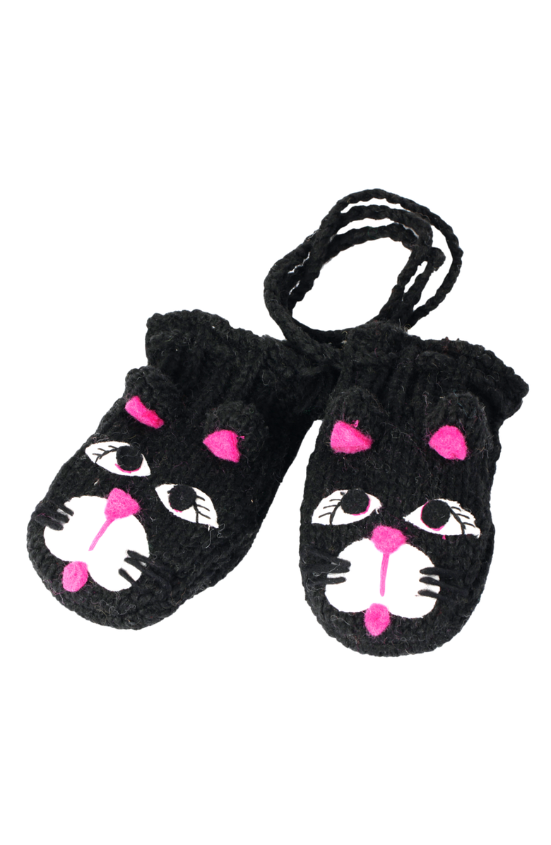 Nirvanna Designs New Cat Mittens, Main, color, Black