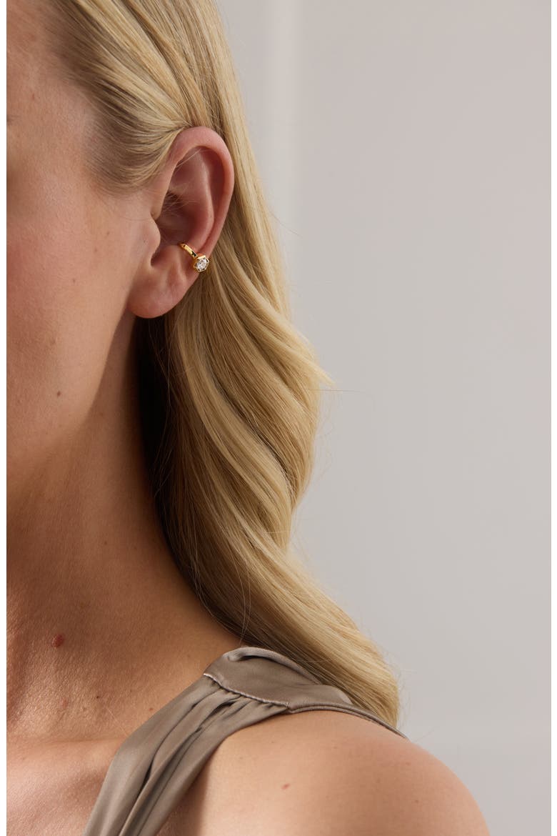 Honeycomb Single Ear Cuff, Alternate, color, YELLOW GOLD