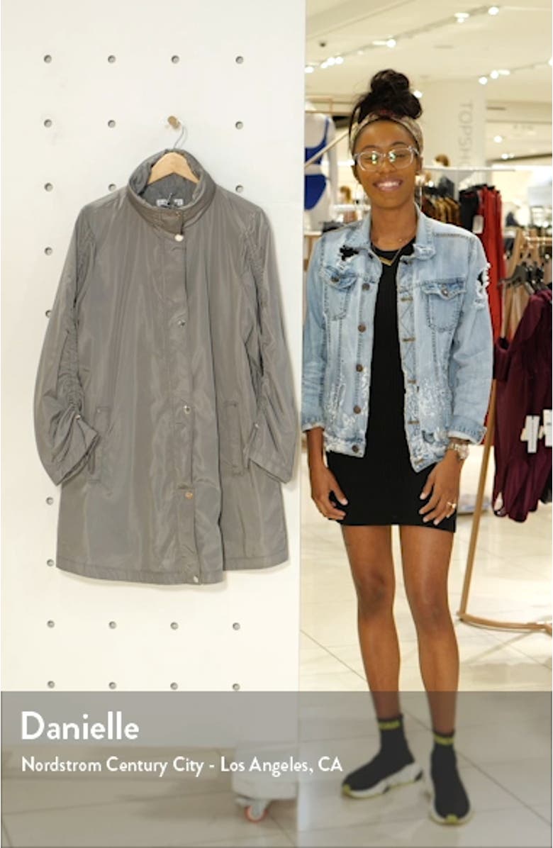 Ruched Sleeve Packable Rain Jacket, sales video thumbnail