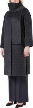 Marina Rinaldi Iacopo Alpaca & Wool Coat with Removable Scarf