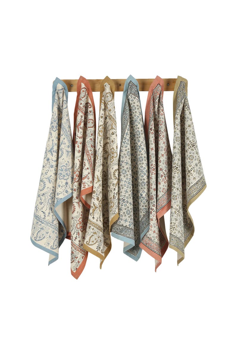 Ivy River - Hand Block Printed Kitchen Towels - Set of 2, Alternate, color, Earth