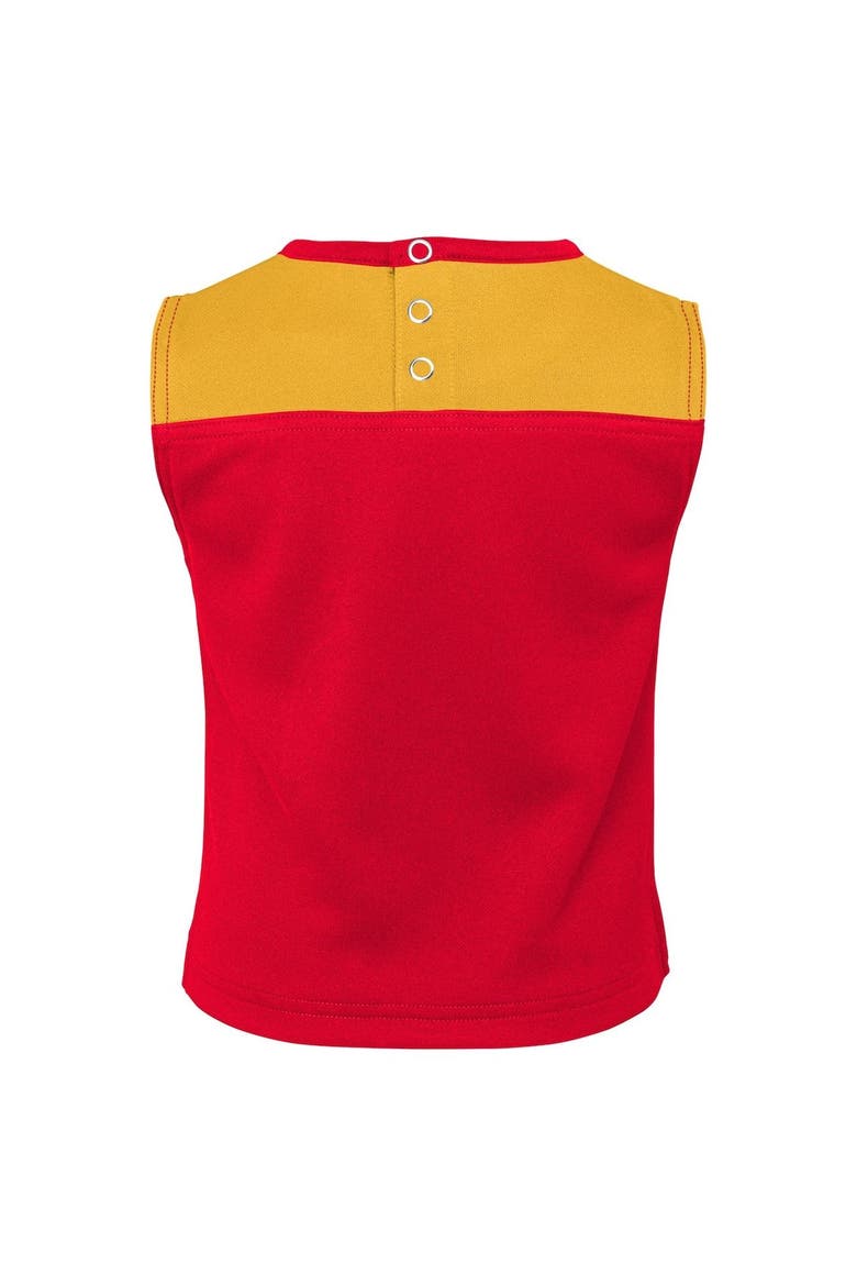 Girls Toddler Red Kansas City Chiefs Spirit Cheer Two-Piece Cheerleader Set with Bloomers, Alternate, color, Red