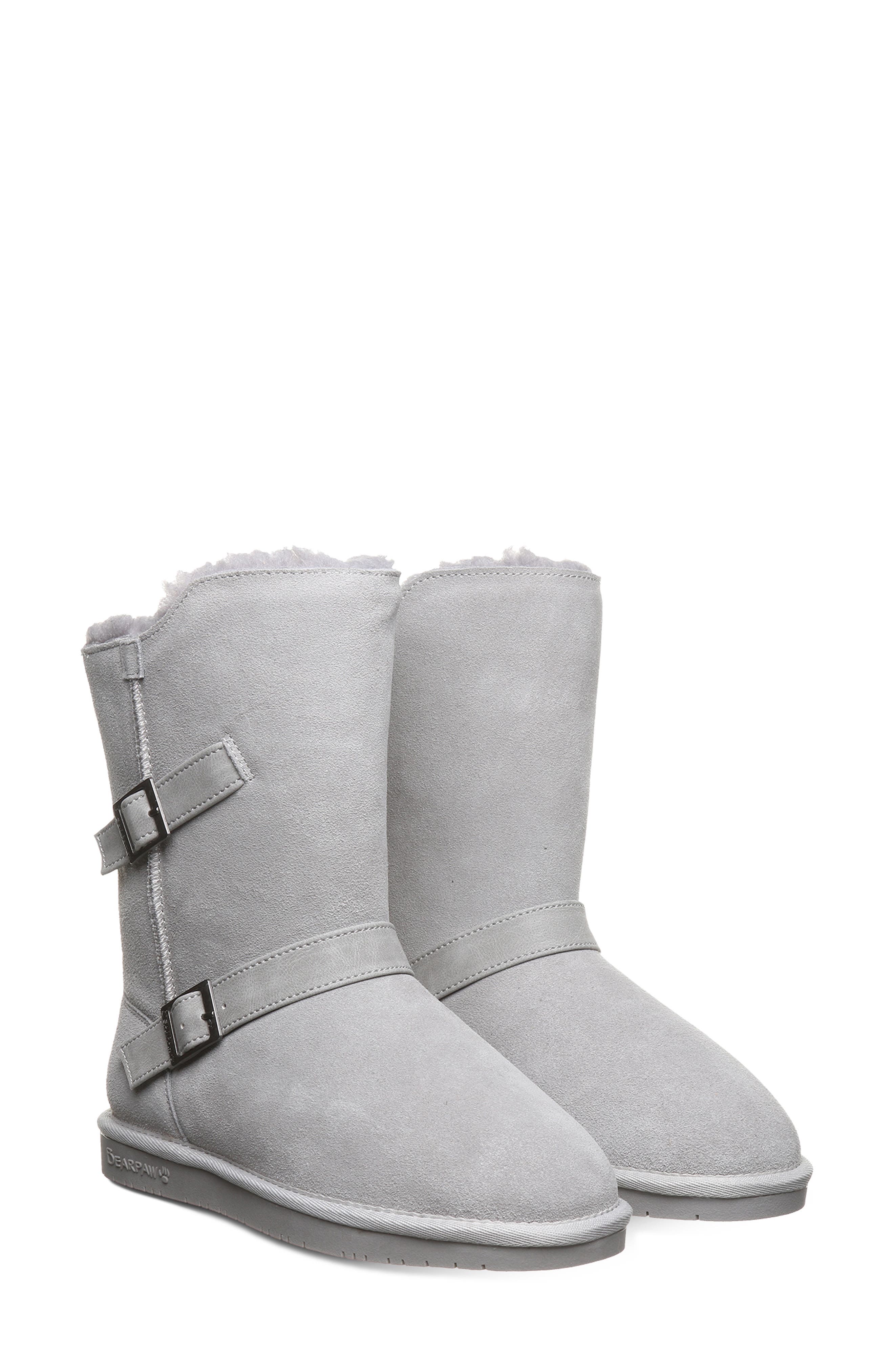 BEARPAW Valerie Faux Shearling Lined Boot, Alternate, color, Gray Fog
