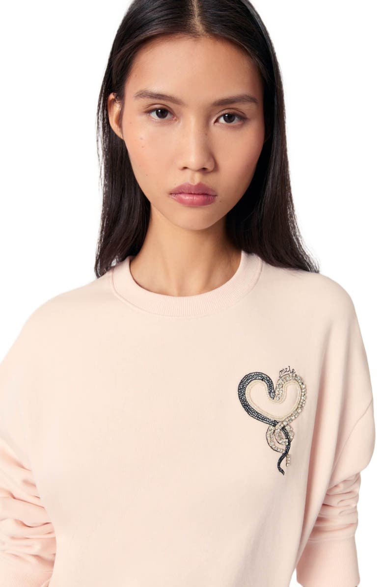 maje Embroidered sweater, Alternate, color, 