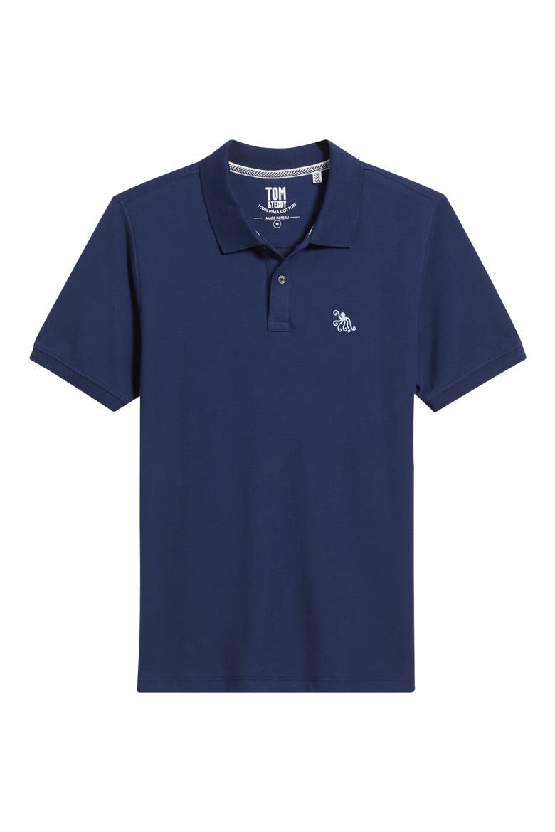 Short Sleeve Pima Cotton Piqué Polo, Alternate, color, CLASSIC BLUE