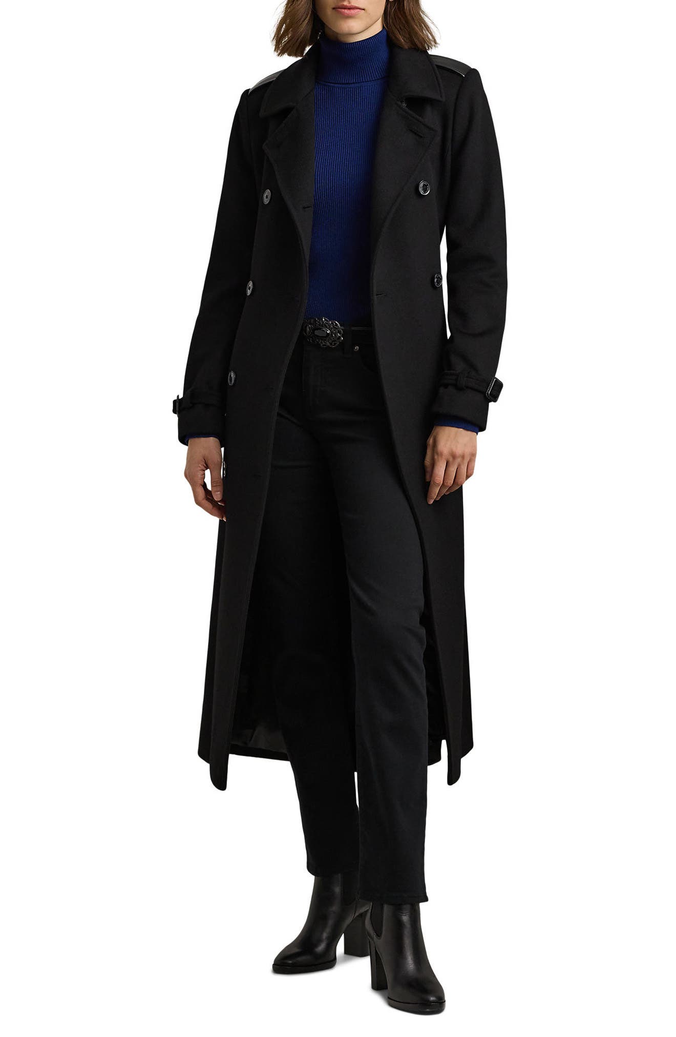 black lightweight trench coat