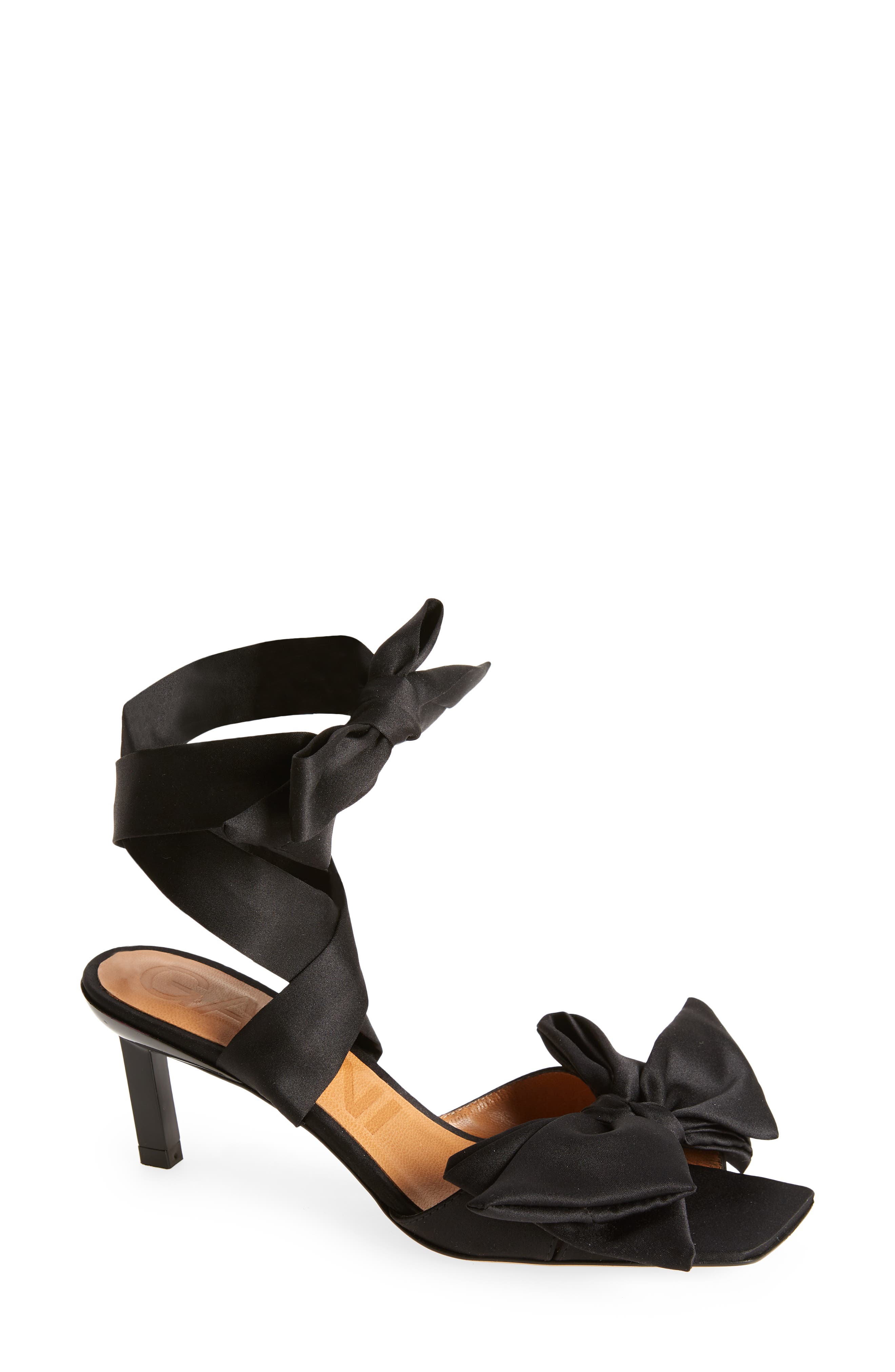 Ganni Bow Sandal, Main, color, 