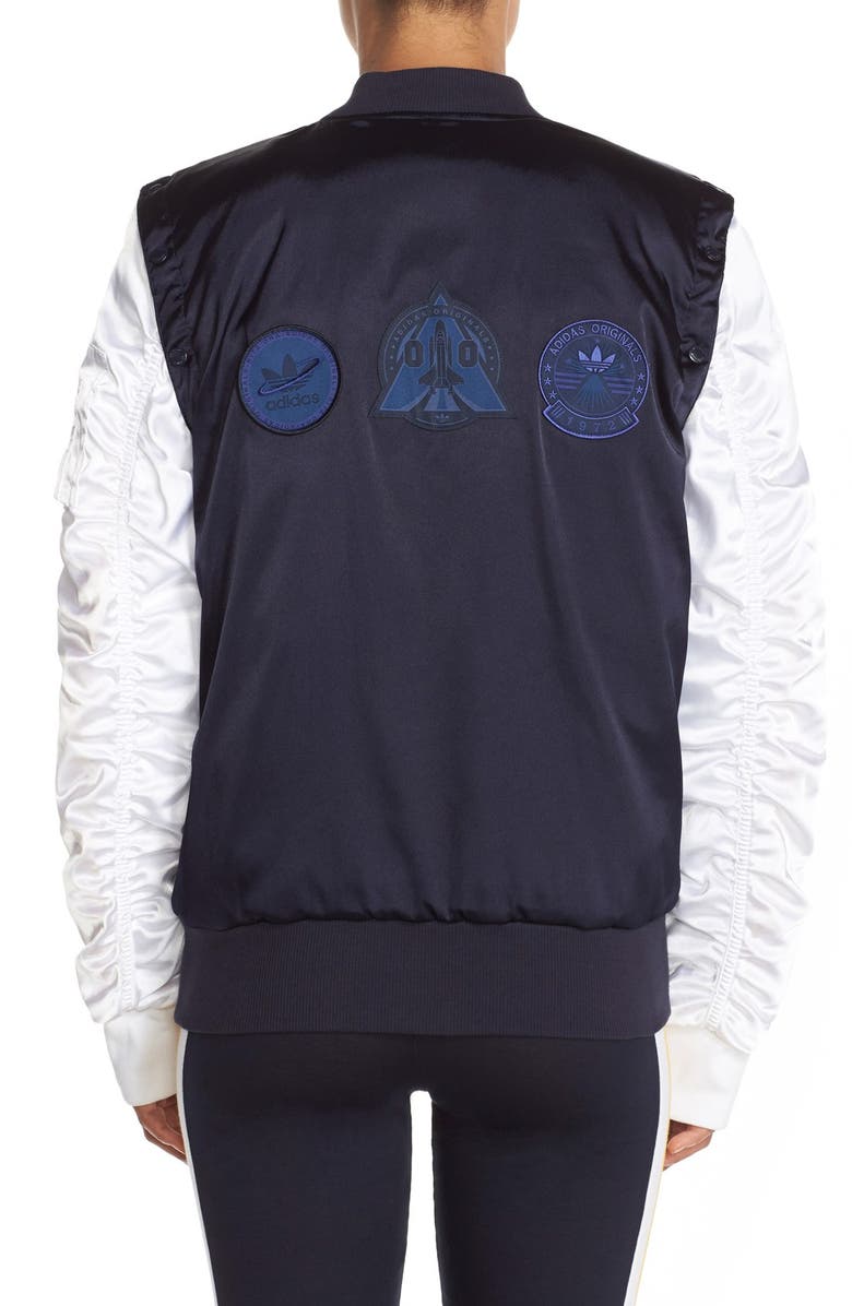 adidas Originals 'Cosmic Confession' Convertible Satin Jacket, Alternate, color,