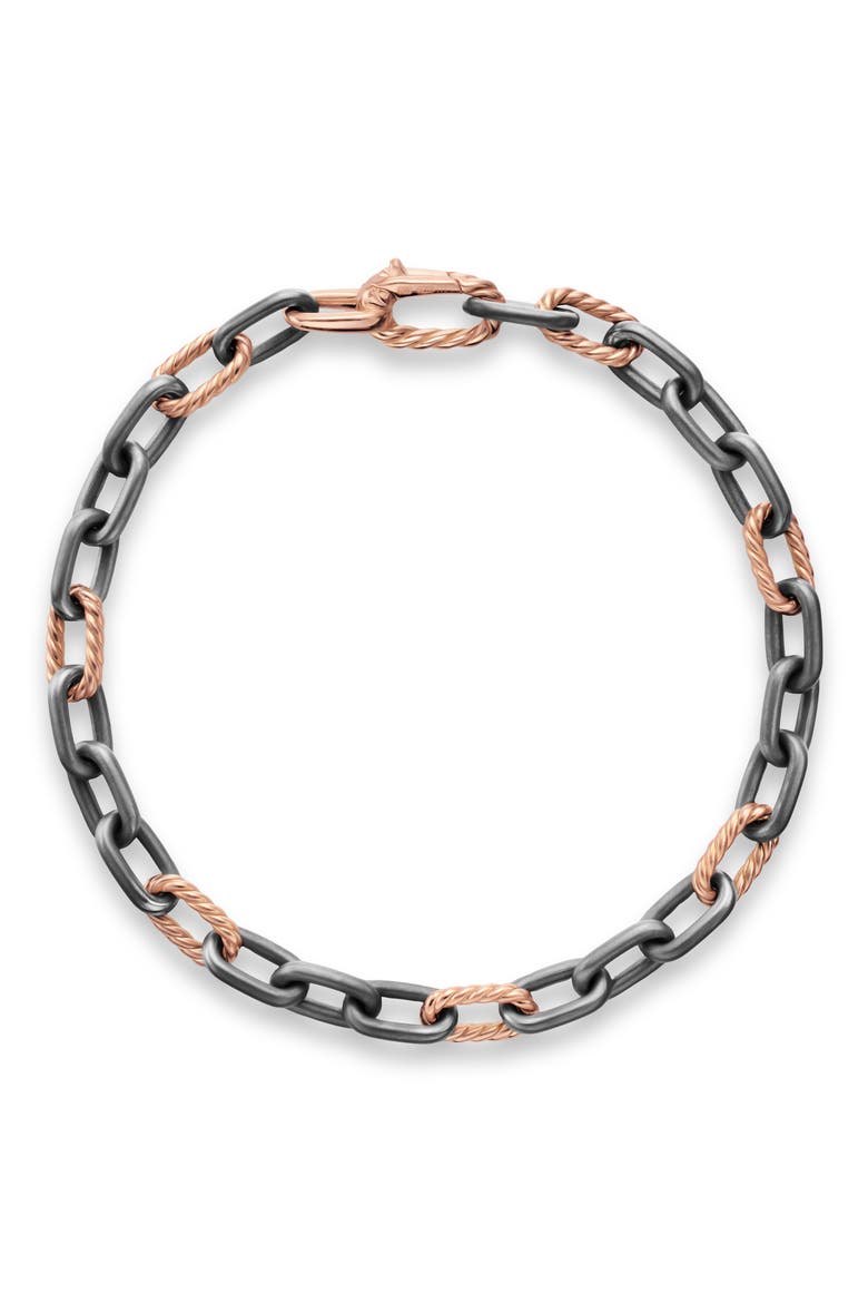 DY Madison Chain Bracelet in Grey Titanium with 18K Rose Gold, 6mm, Alternate, color, ALTERNATIVE MATERIAL