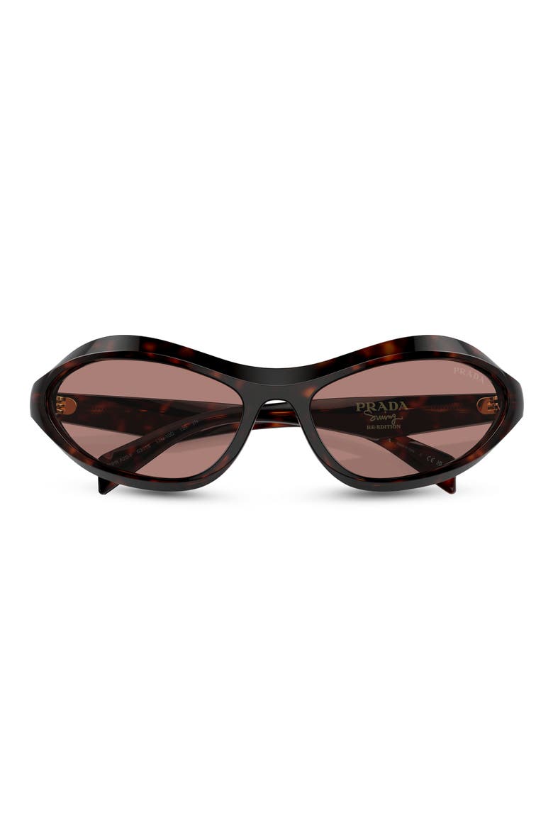 63mm Oversize Oval Sunglasses, Main, color, LITE BROWN