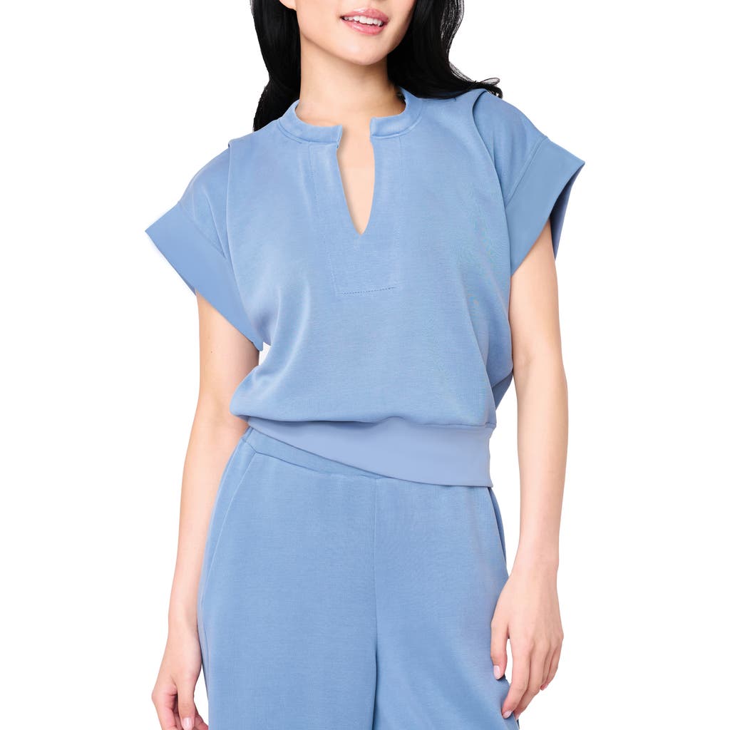 Gibsonlook Cloud Scuba Knit Top In Blue