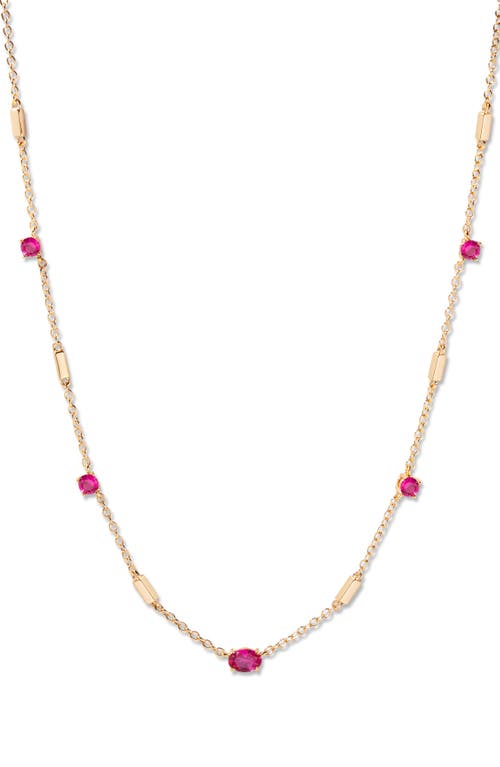 Brook & York Brook And York Brenna Birthstone Station Necklace In Gold July