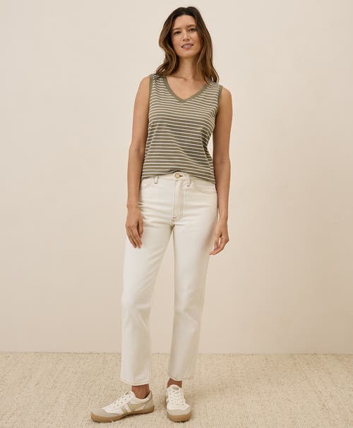 Pact Organic Cotton Softspun V-neck Tank In Costa Mesa Stripe