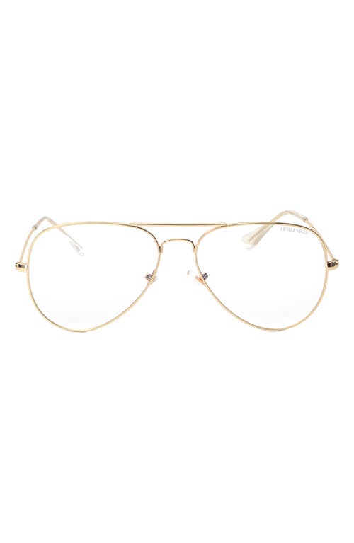 Fifth & Ninth Charlie 53mm Aviator Blue Light Blocking Glasses in Gold 