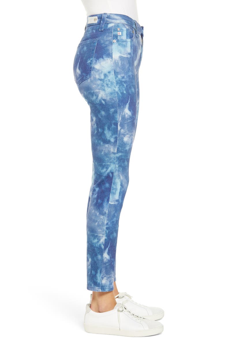 AG Mari High Waist Slim Straight Leg Jeans, Alternate, color, Abstract Tiedye Night Rain