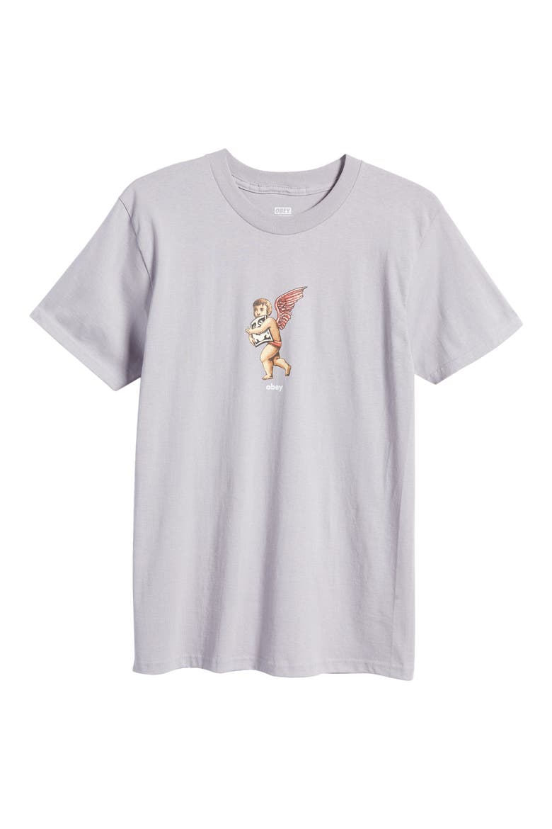 Men's Angel Wings Graphic Tee, Alternate, color, LILAC CHAL