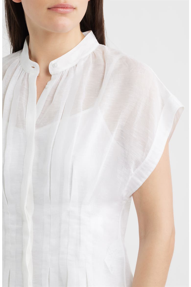 Pleat Woven Shirt, Alternate, color, BRIGHT WHITE