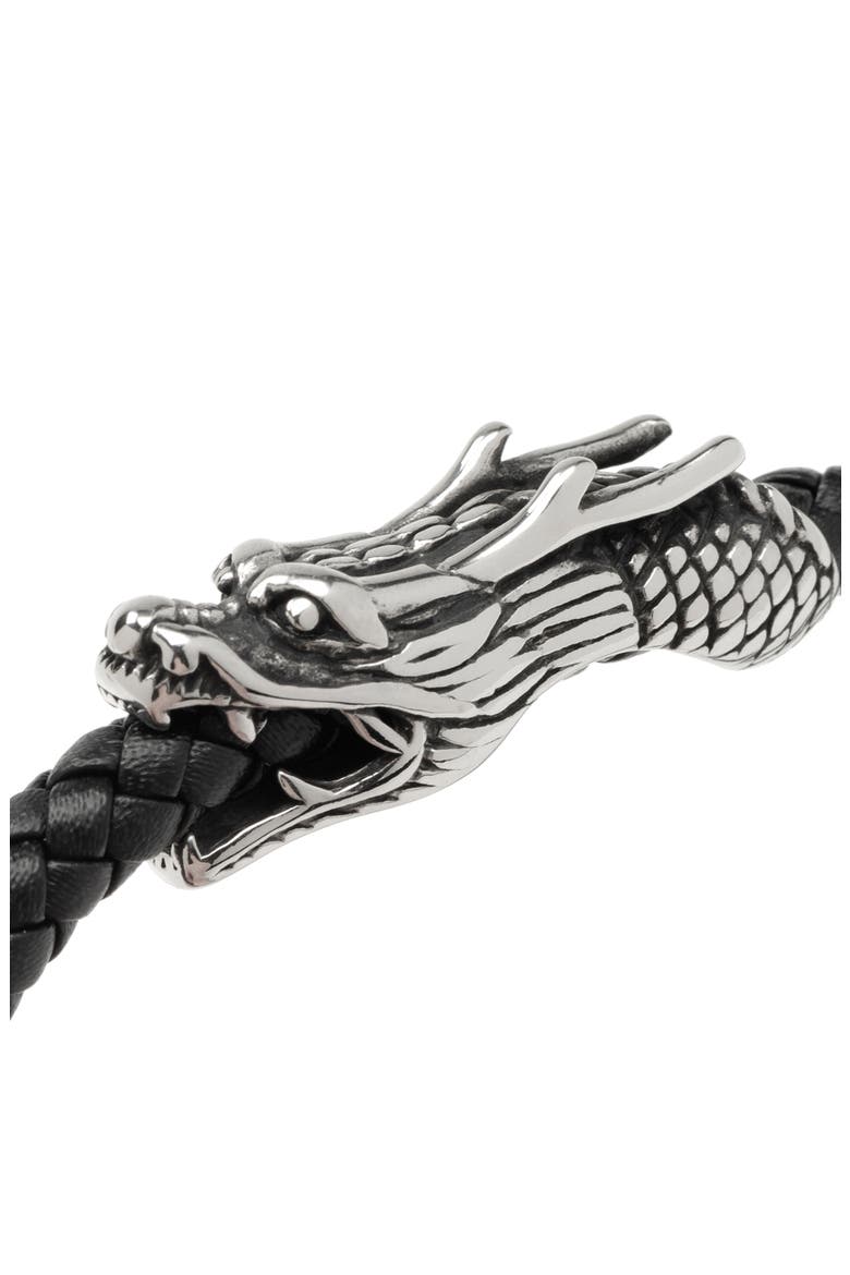 Men's Dragon Head Bracelet, Alternate, color, BLACK