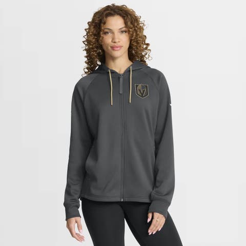 Women's Fanatics Black Vegas Golden Knights Authentic Pro Rink Raglan Full-Zip Hoodie