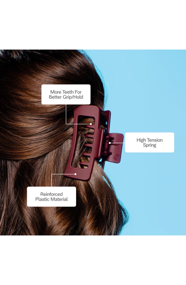 Gimme Beauty Rectangle Double Teeth Claw Clip, Alternate, color, Brown