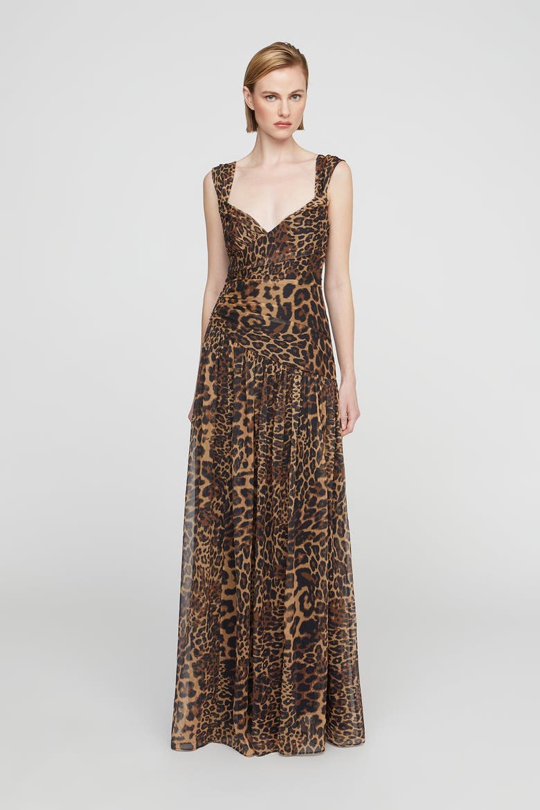 Claudia Chiffon Gown, Alternate, color, Leopard